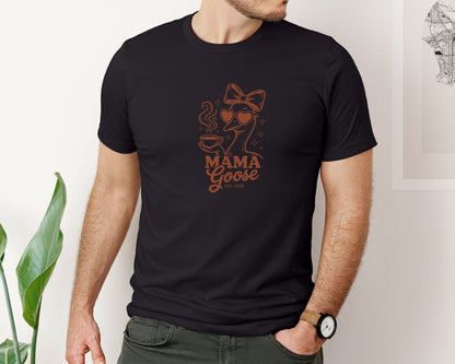 brand:Bella Canvas|color:Black|Floral Mama Goose T Shirt Design Graphic T-Shirt