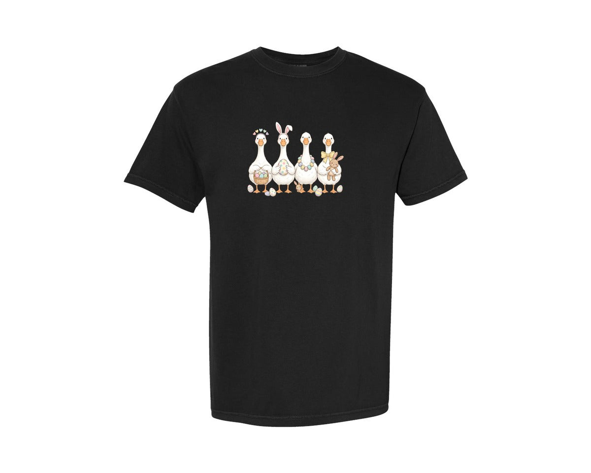 brand:Comfort Colors|color:Black|Cute Easter Goose Graphic T-Shirt