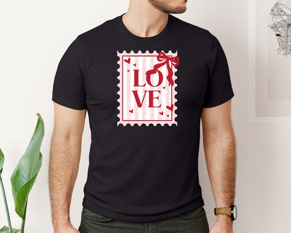 brand:Bella Canvas|color:Black|Love Valentines Love Heart Graphic T-Shirt