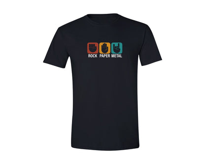 brand:Generic|color:Black|Rock Paper Metal Music Graphic T-Shirt