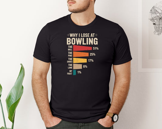 Why I Lose At Bowling T Shirt Design Graphic T-Shirt