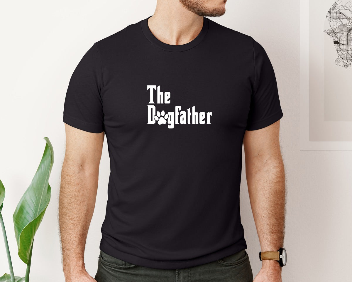 brand:Bella Canvas|color:Black|The Dogfather Fathers Day Design Graphic T-Shirt