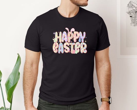 Happy Easter Pastel Bunny Graphic T-Shirt