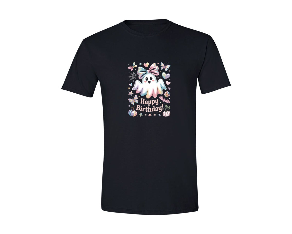 brand:Generic|color:Black|Halloween Ghost Birthday Girl Shirt Graphic T-Shirt