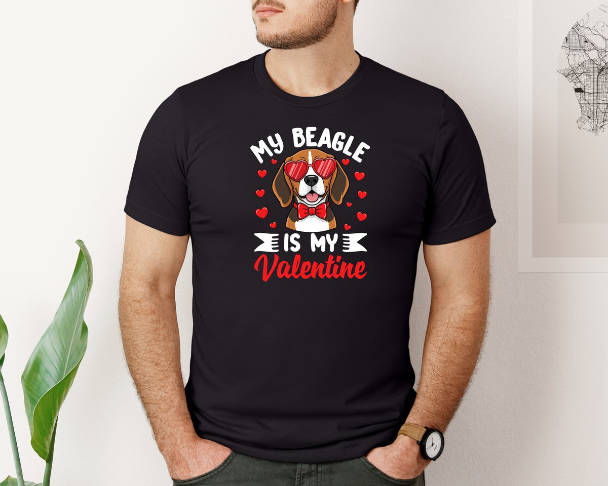 brand:Bella Canvas|color:Black|Beagle Love Valentines Day T Shirt Graphic T-Shirt