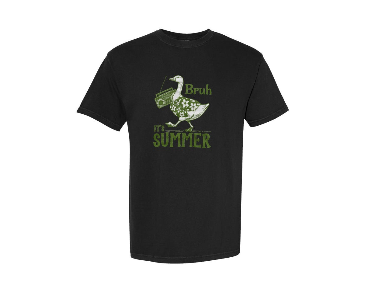 brand:Comfort Colors|color:Black|Bruh Its Summer Funny Goose 2 Graphic T-Shirt
