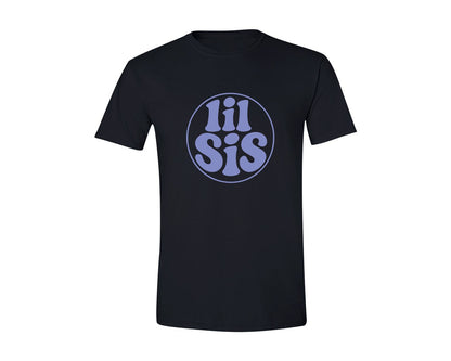 brand:Generic|color:Black|Retro Lil Sis Little Sister T Shirt Graphic T-Shirt