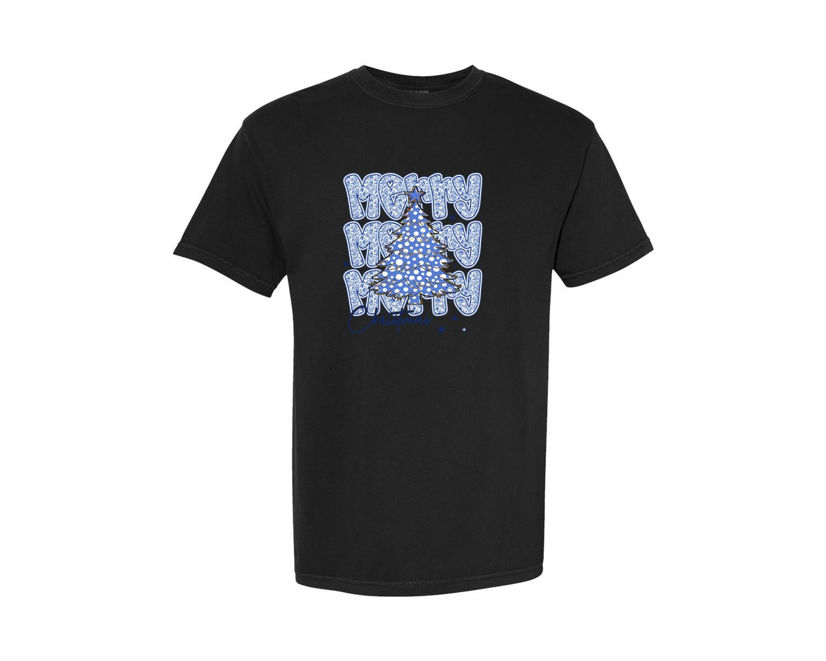 brand:Comfort Colors|color:Black|Frosty Merry Christmas Graphic T-Shirt