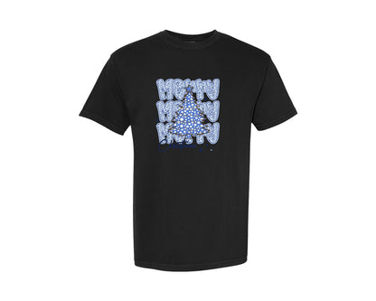 brand:Comfort Colors|color:Black|Frosty Merry Christmas Graphic T-Shirt
