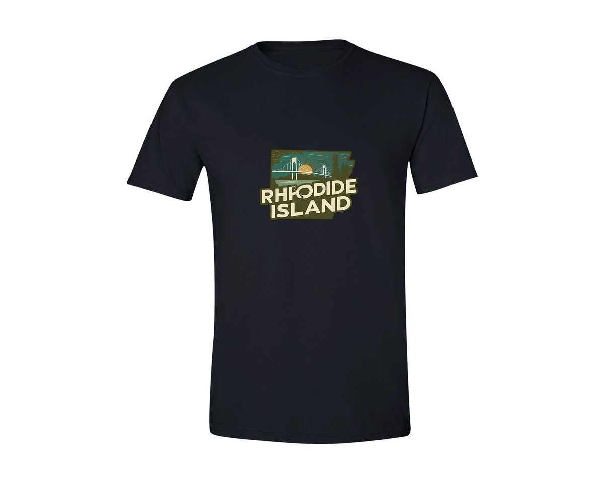 brand:Generic|color:Black|Rhode Island State Map 2 Graphic T-Shirt