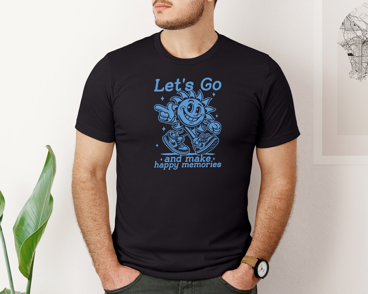 brand:Bella Canvas|color:Black|Lets Go And Make Happy Memories Graphic T-Shirt