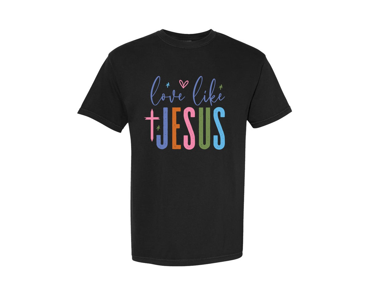 brand:Comfort Colors|color:Black|Love Like Jesus Religious Easter Graphic T-Shirt
