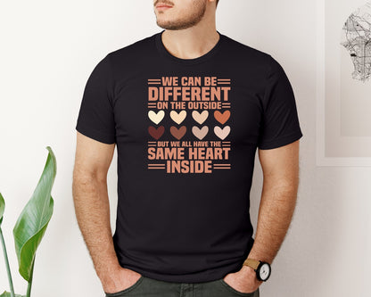 brand:Bella Canvas|color:Black|The Same Heart Inside Graphic T-Shirt