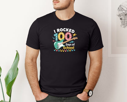 brand:Bella Canvas|color:Black|I Rocked 100 Days Of School 2 Graphic T-Shirt