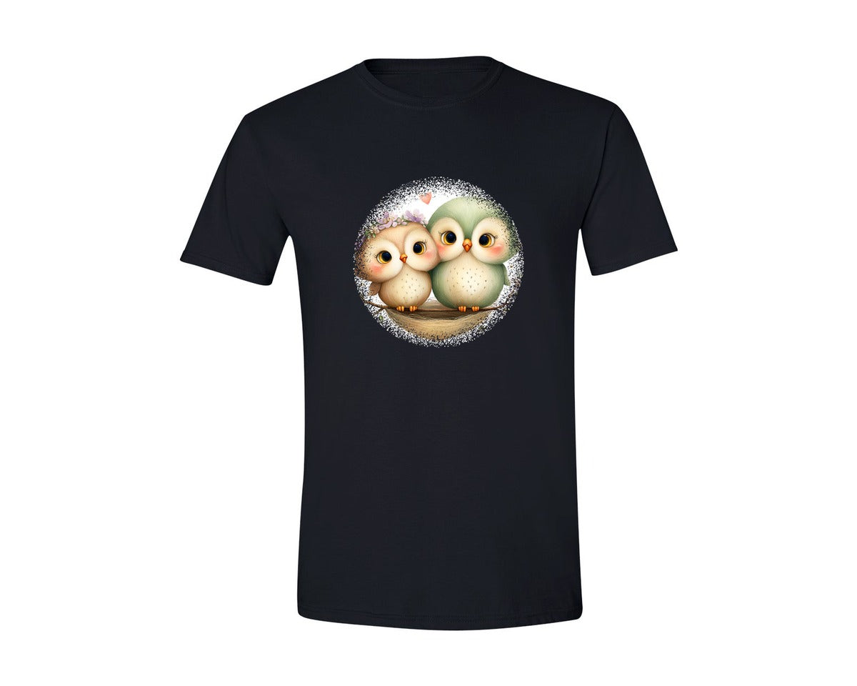 brand:Generic|color:Black|Couple Animals Round Tshirt 39 Graphic T-Shirt