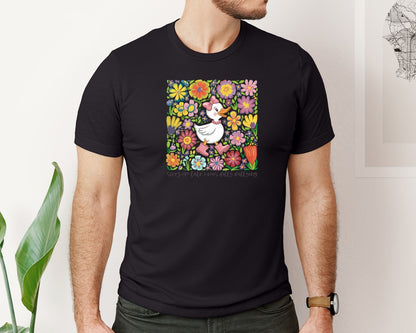 brand:Bella Canvas|color:Black|Funny Mama Goose Boho Floral Graphic T-Shirt