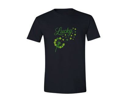 brand:Generic|color:Black|Lucky Clover Dandelion St Patricks Graphic T-Shirt