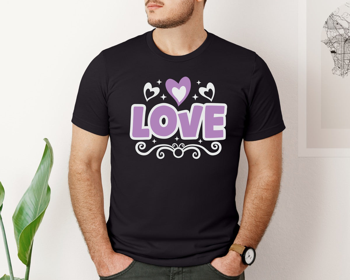 brand:Bella Canvas|color:Black|Love Valentine Quote T Shirt Design Graphic T-Shirt