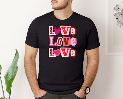 brand:Bella Canvas|color:Black|Valentines Love Pngpreppy Love Day Graphic T-Shirt