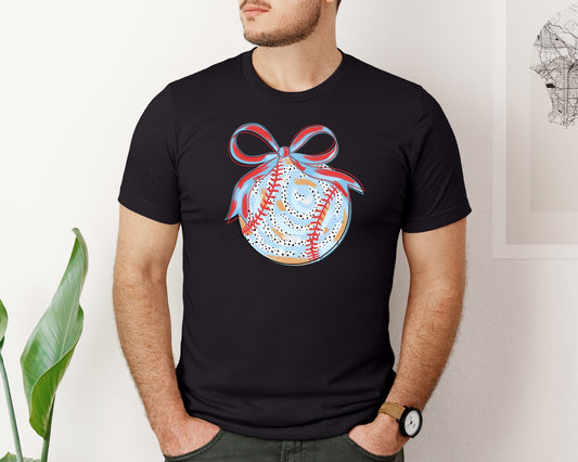 Coquette Brushstroke Glitter Baseball Pn Graphic T-Shirt