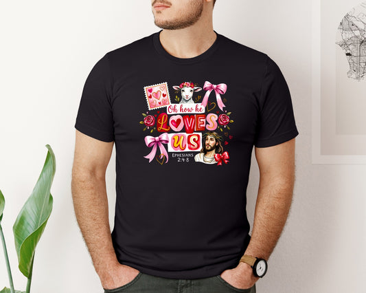 Christian Valentine Coquette Jesus Graphic T-Shirt