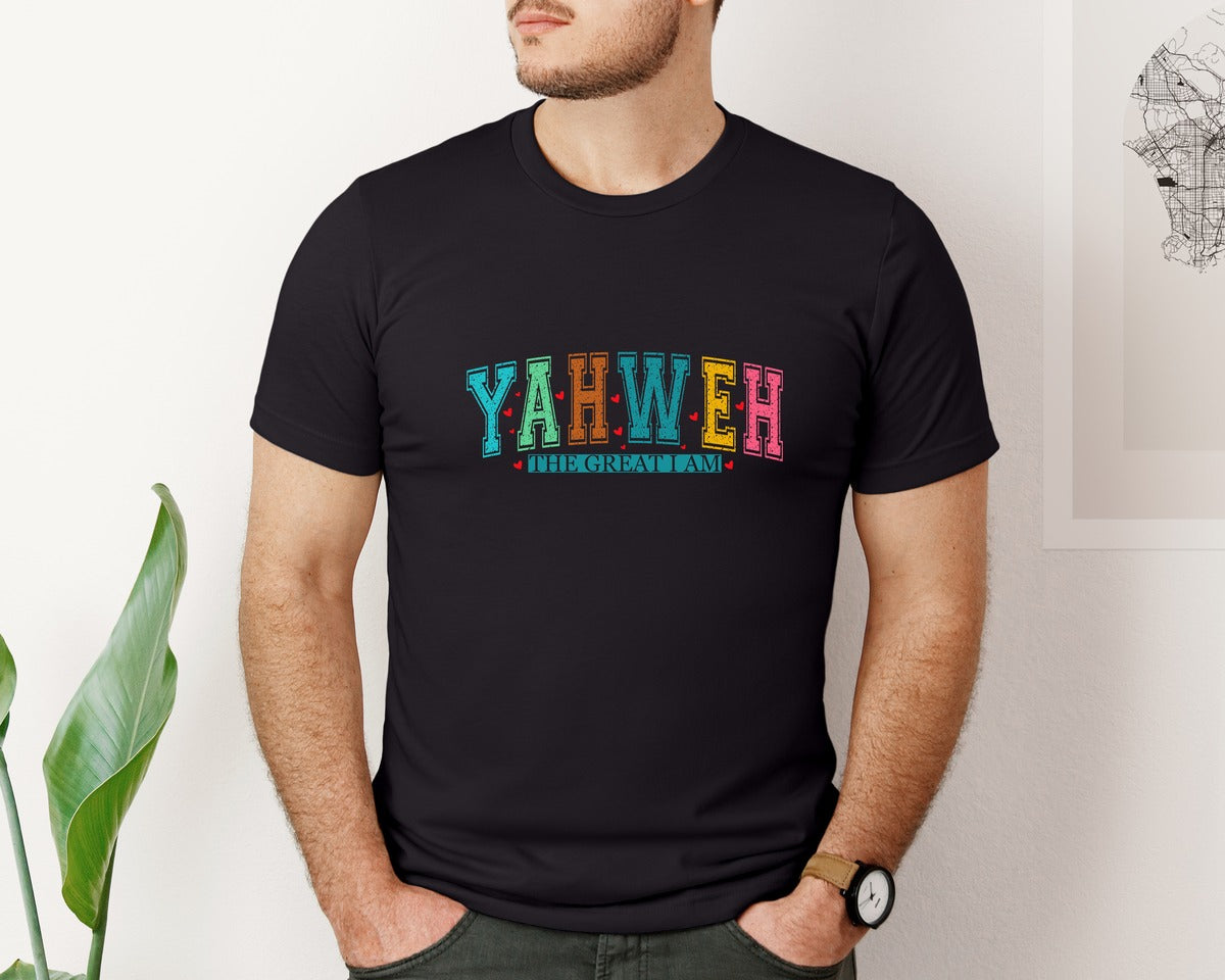 brand:Bella Canvas|color:Black|Yahweh Yhwh Christian Shirt Graphic T-Shirt