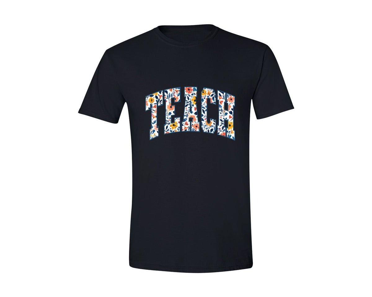 brand:Generic|color:Black|Boho Floral Teach Teacher Flower