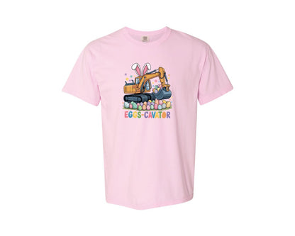 brand:Comfort Colors|color:Blossom|Eggs Cavator Easter Excavator 3 Graphic T-Shirt
