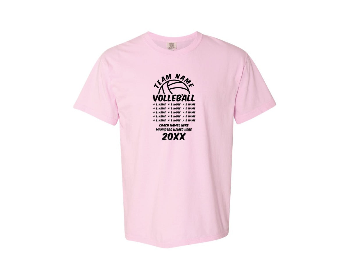 brand:Comfort Colors|color:Blossom|Volleyball Team Volleyball Team Graphic T-Shirt