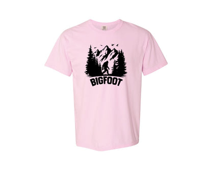 brand:Comfort Colors|color:Blossom|Retro Bigfoot Silhouette Pixel Art Graphic T-Shirt