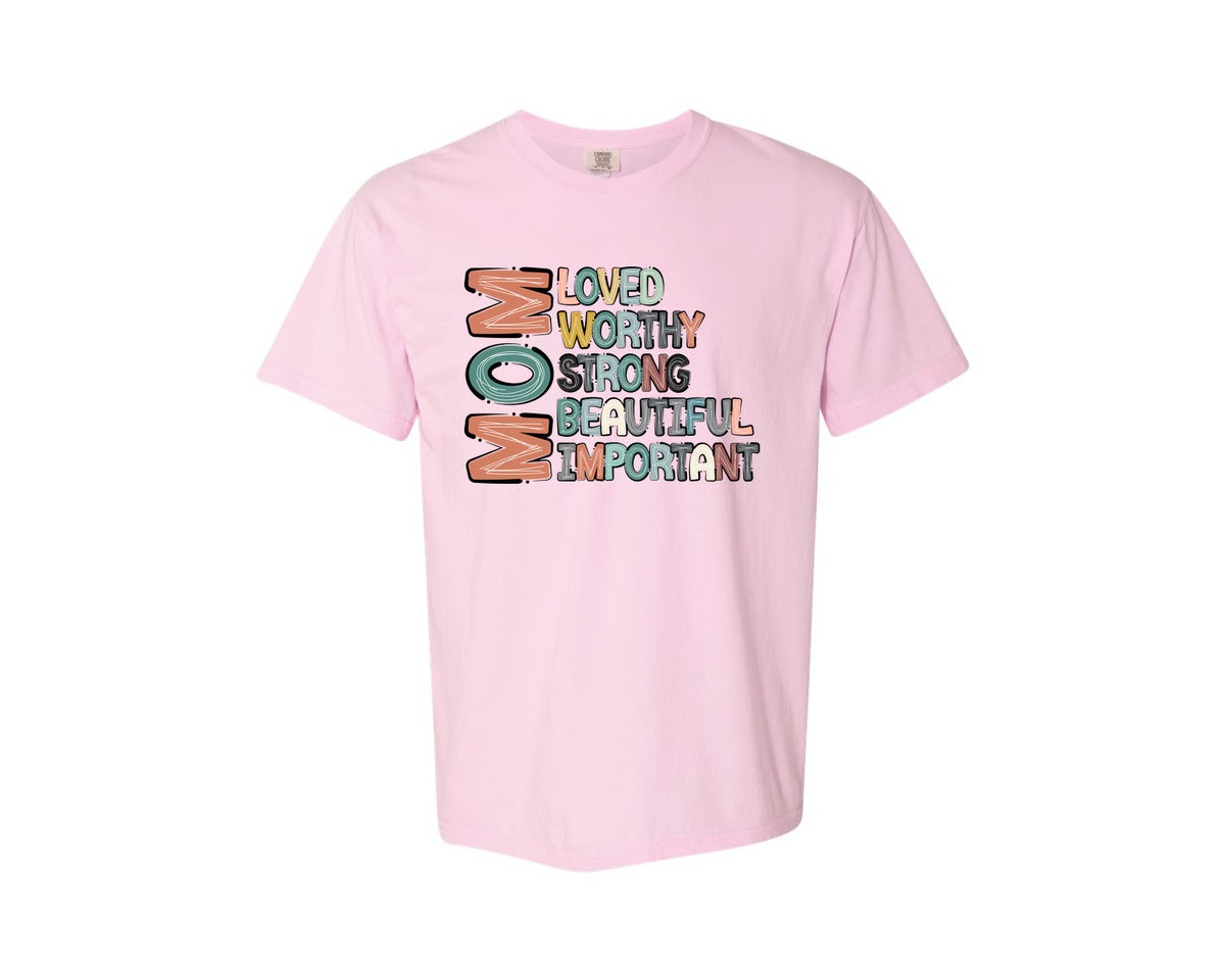 brand:Comfort Colors|color:Blossom|Mom Mothers Day Design Graphic T-Shirt