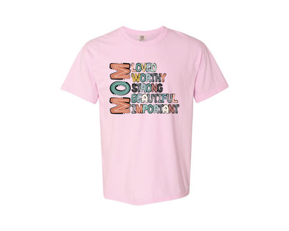 brand:Comfort Colors|color:Blossom|Mom Mothers Day Design Graphic T-Shirt