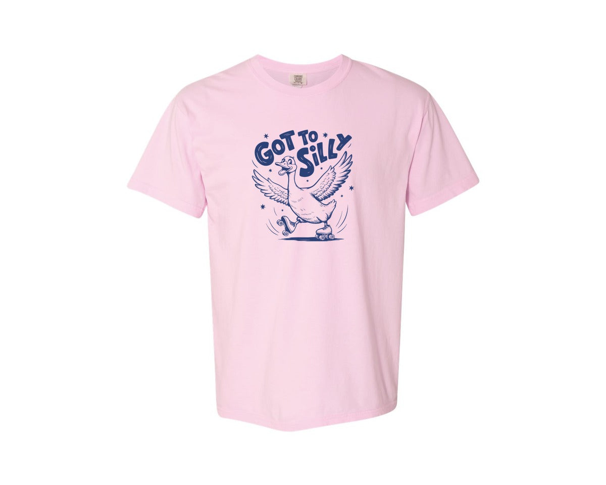 brand:Comfort Colors|color:Blossom|Funny Goose Got Too Silly Design Graphic T-Shirt