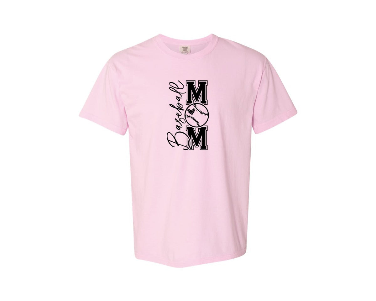 brand:Comfort Colors|color:Blossom|Baseball Mom Baseball Mom 2 Graphic T-Shirt
