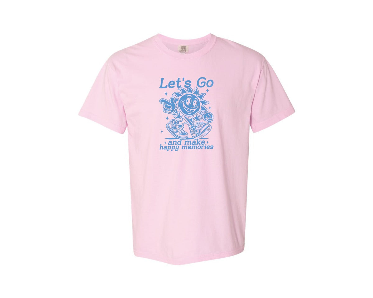 brand:Comfort Colors|color:Blossom|Lets Go And Make Happy Memories Graphic T-Shirt