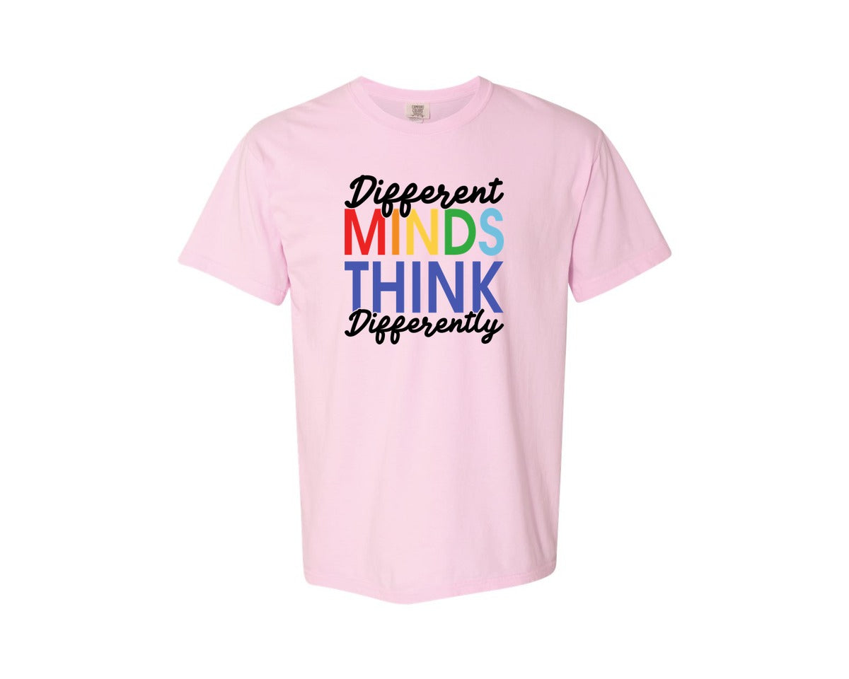 brand:Comfort Colors|color:Blossom|Different Minds Autism T Shirt Graphic T-Shirt
