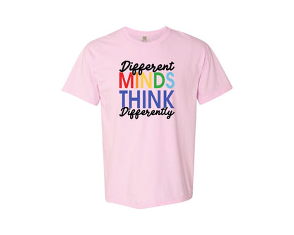 brand:Comfort Colors|color:Blossom|Different Minds Autism T Shirt Graphic T-Shirt