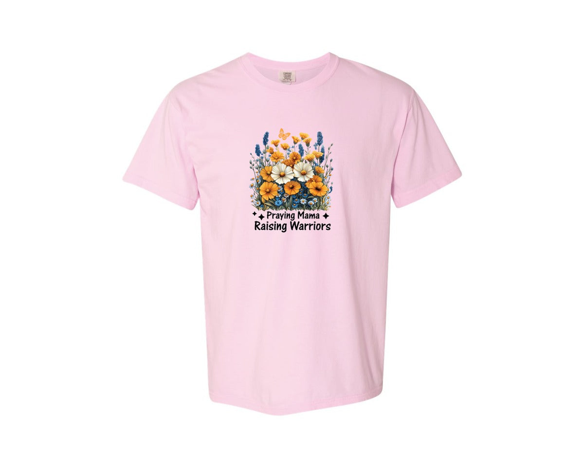 brand:Comfort Colors|color:Blossom|Praying Mama Boho Floral Mama 2 Graphic T-Shirt