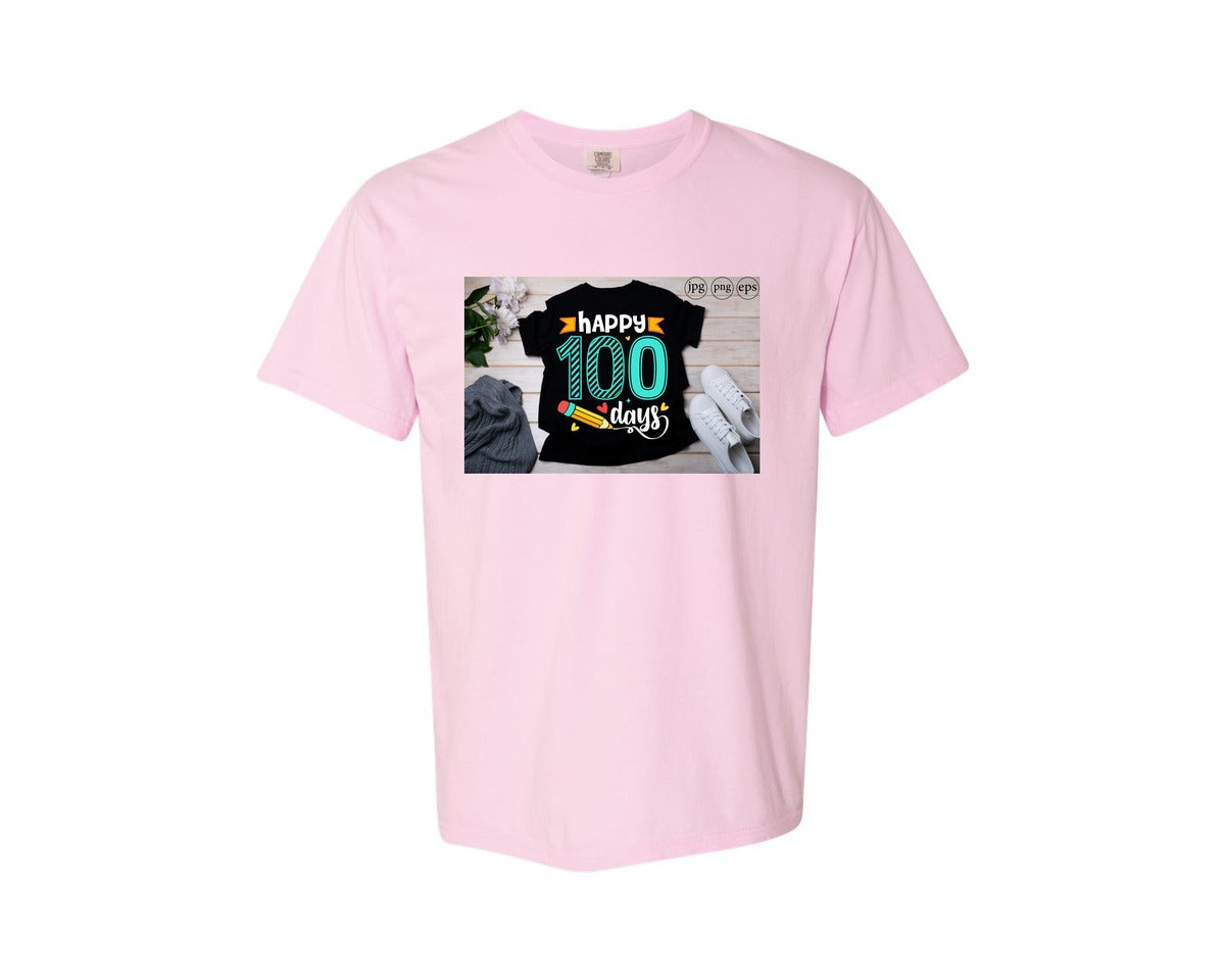 brand:Comfort Colors|color:Blossom|100 Days Of School Shirt 10 Graphic T-Shirt