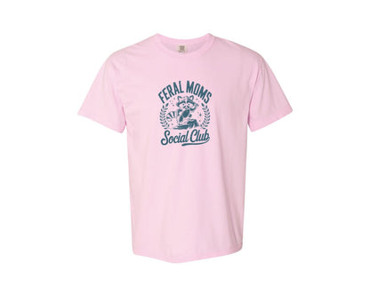 brand:Comfort Colors|color:Blossom|Funny Mothers Day Raccoon Mama Feral Mom Graphic T-Shirt