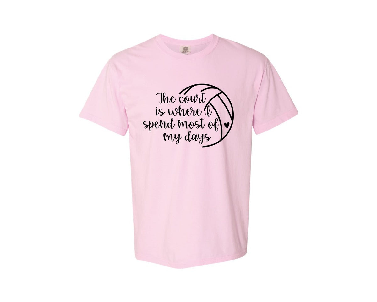 brand:Comfort Colors|color:Blossom|Volleyball Mom 24 Graphic T-Shirt