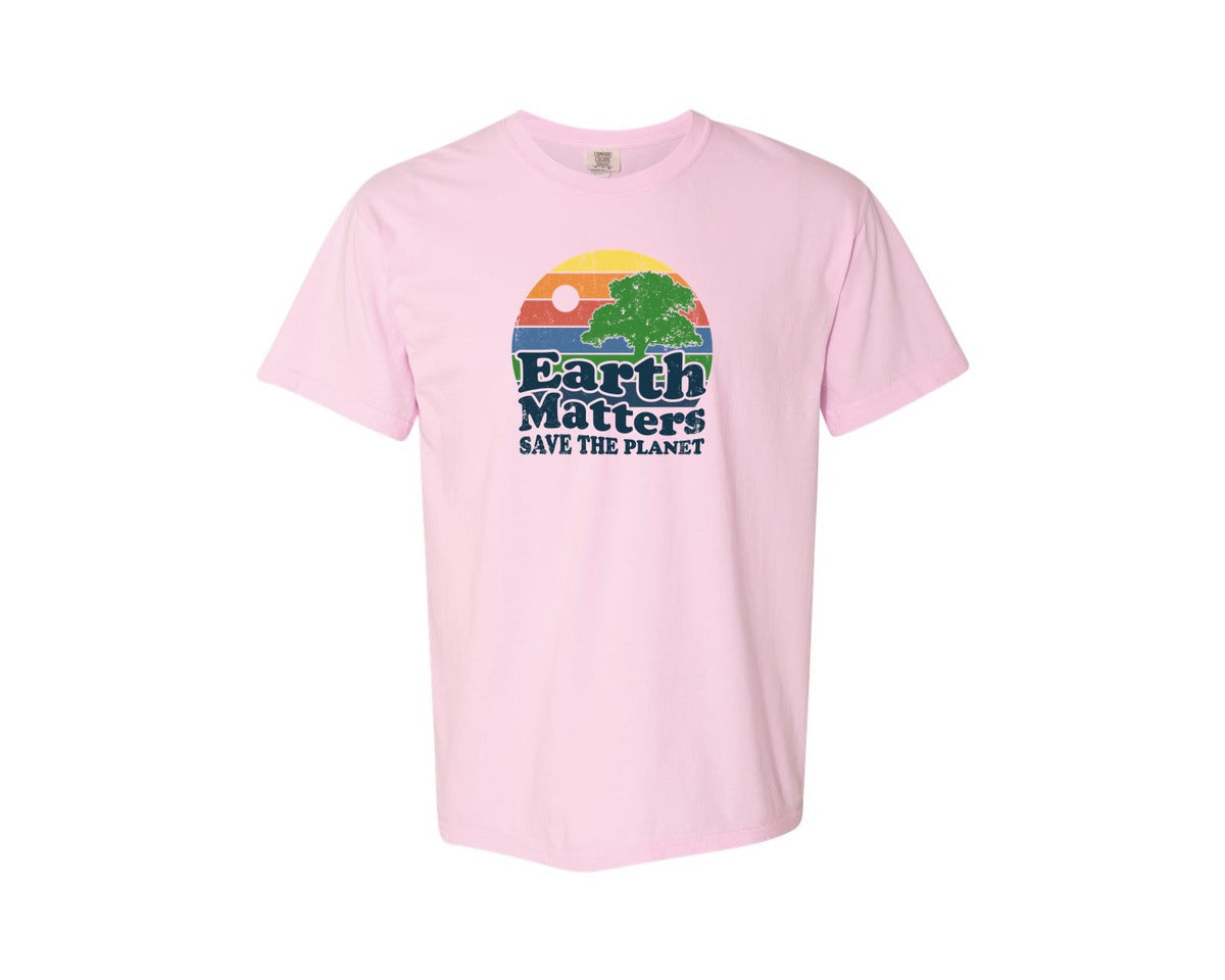 brand:Comfort Colors|color:Blossom|Earth Matters Save The Planet T Shirt Graphic T-Shirt