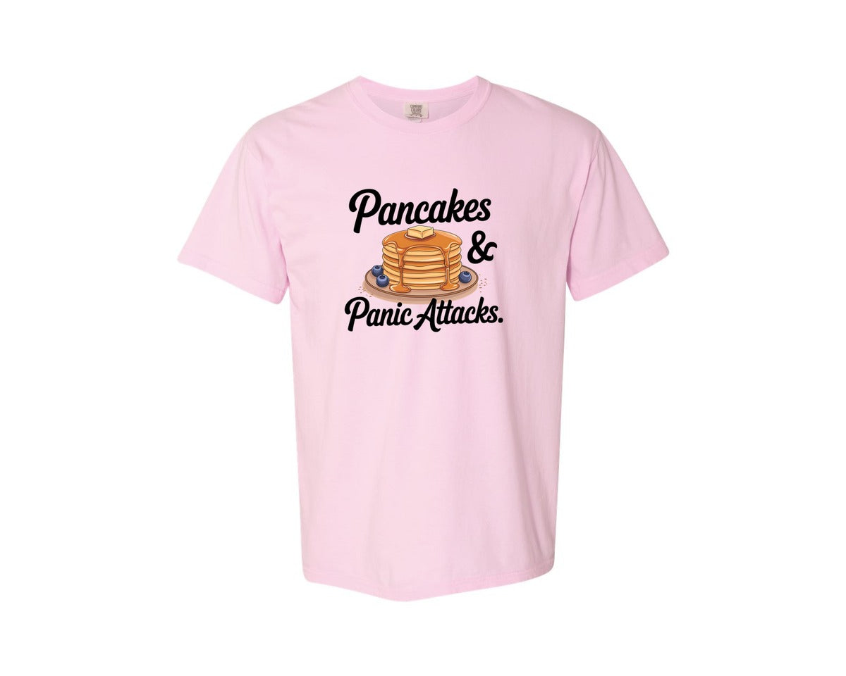brand:Comfort Colors|color:Blossom|Pancakes Panic Attacks Graphic T-Shirt