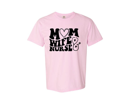 brand:Comfort Colors|color:Blossom|Mom Wife Nurse Wavy Graphic T-Shirt