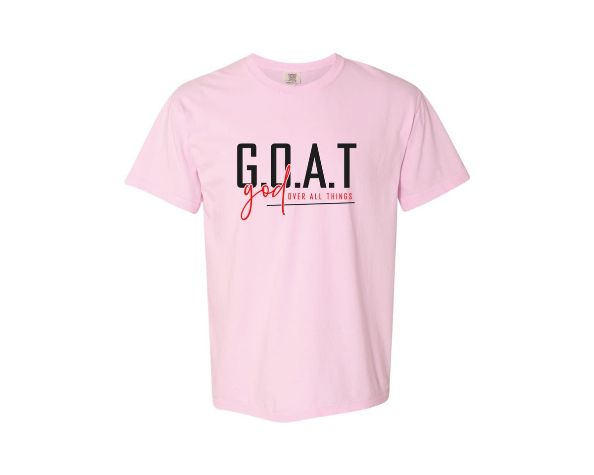 brand:Comfort Colors|color:Blossom|God Over All Things Shirt Design Graphic T-Shirt