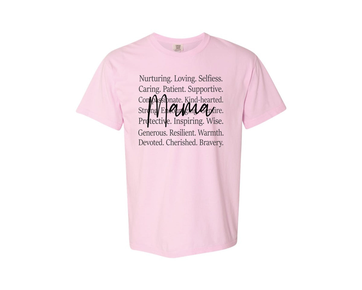 brand:Comfort Colors|color:Blossom|Mama Words Mothers Day Graphic T-Shirt