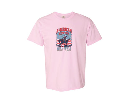 brand:Comfort Colors|color:Blossom|American Cowboy Wild West Vintage Graphic T-Shirt
