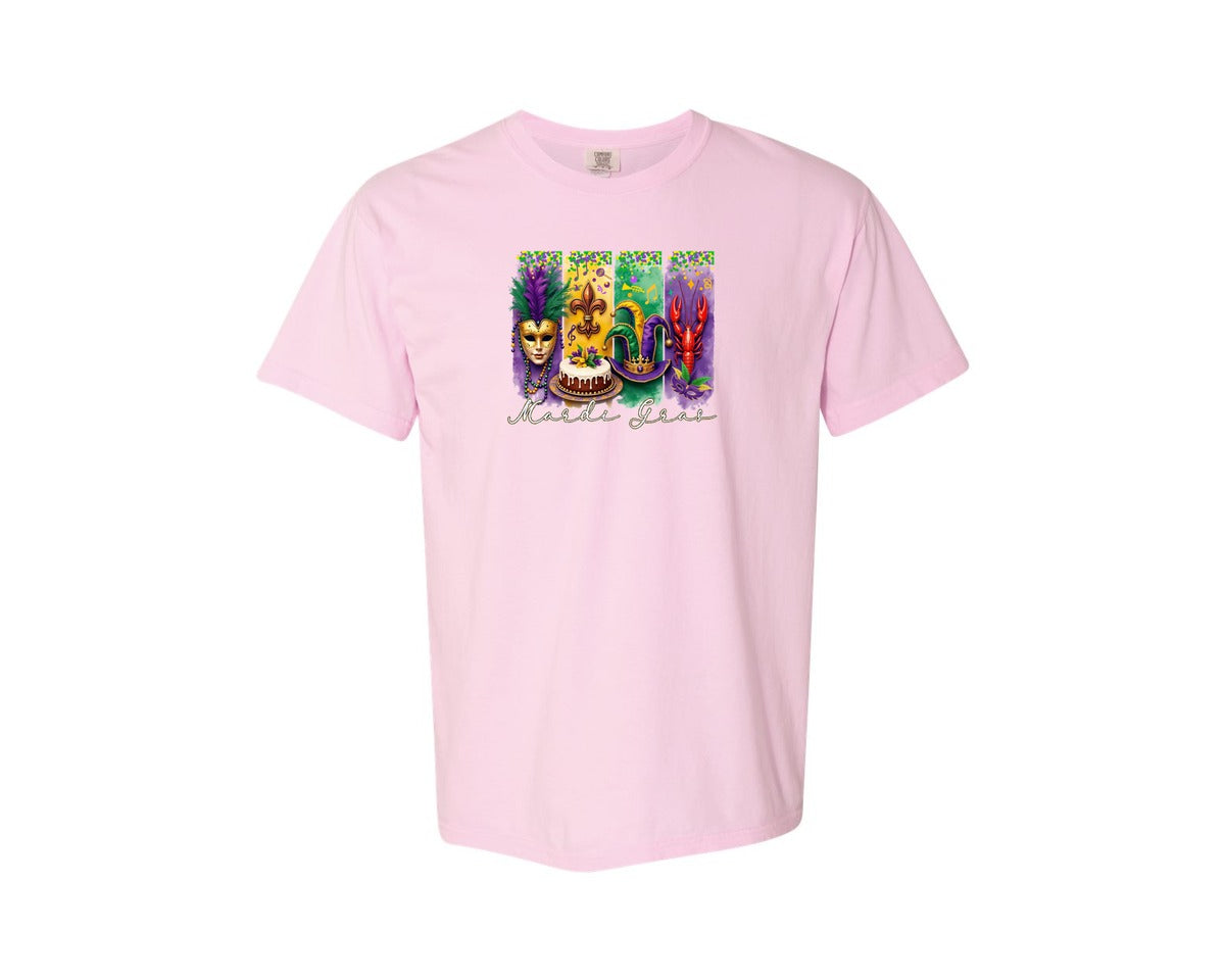 brand:Comfort Colors|color:Blossom|Mardi Gras Coquette 2 Graphic T-Shirt
