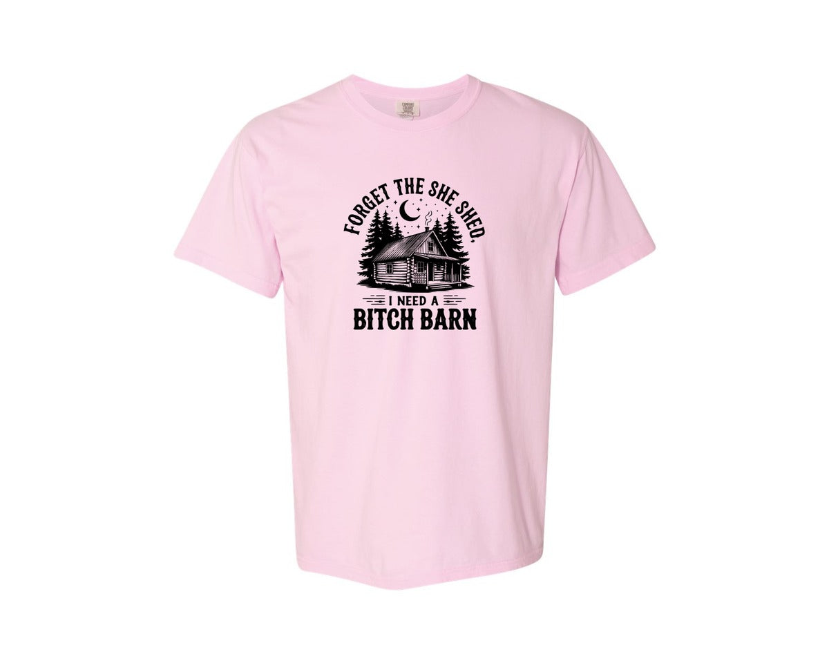brand:Comfort Colors|color:Blossom|Farm Home Svgforget The She Shed Tshirt Graphic T-Shirt