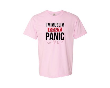brand:Comfort Colors|color:Blossom|Im Muslim Dont Panic Muslim Quote Is Graphic T-Shirt
